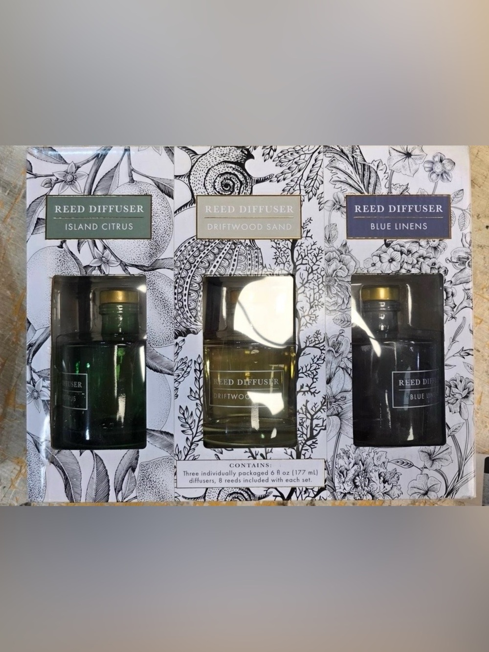 Bellevue Reed Diffuser, 6 fl oz Glass Essential Oils Home Fragrance